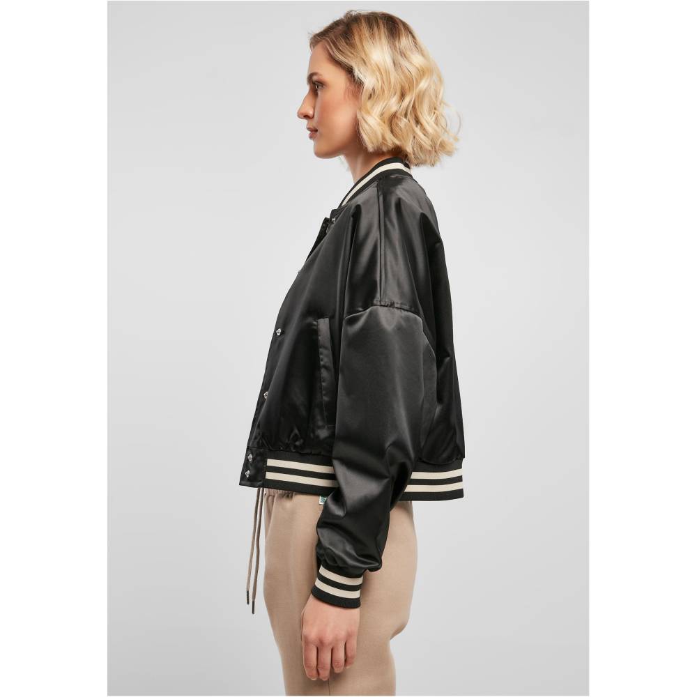 Urban Classics - Satin Varsity jacket - Black